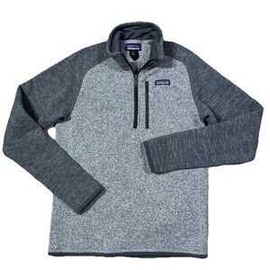 Patagonia Mens Small Better Sweater 1/4 Zip Pullover Jacket Knit Fleece Gray